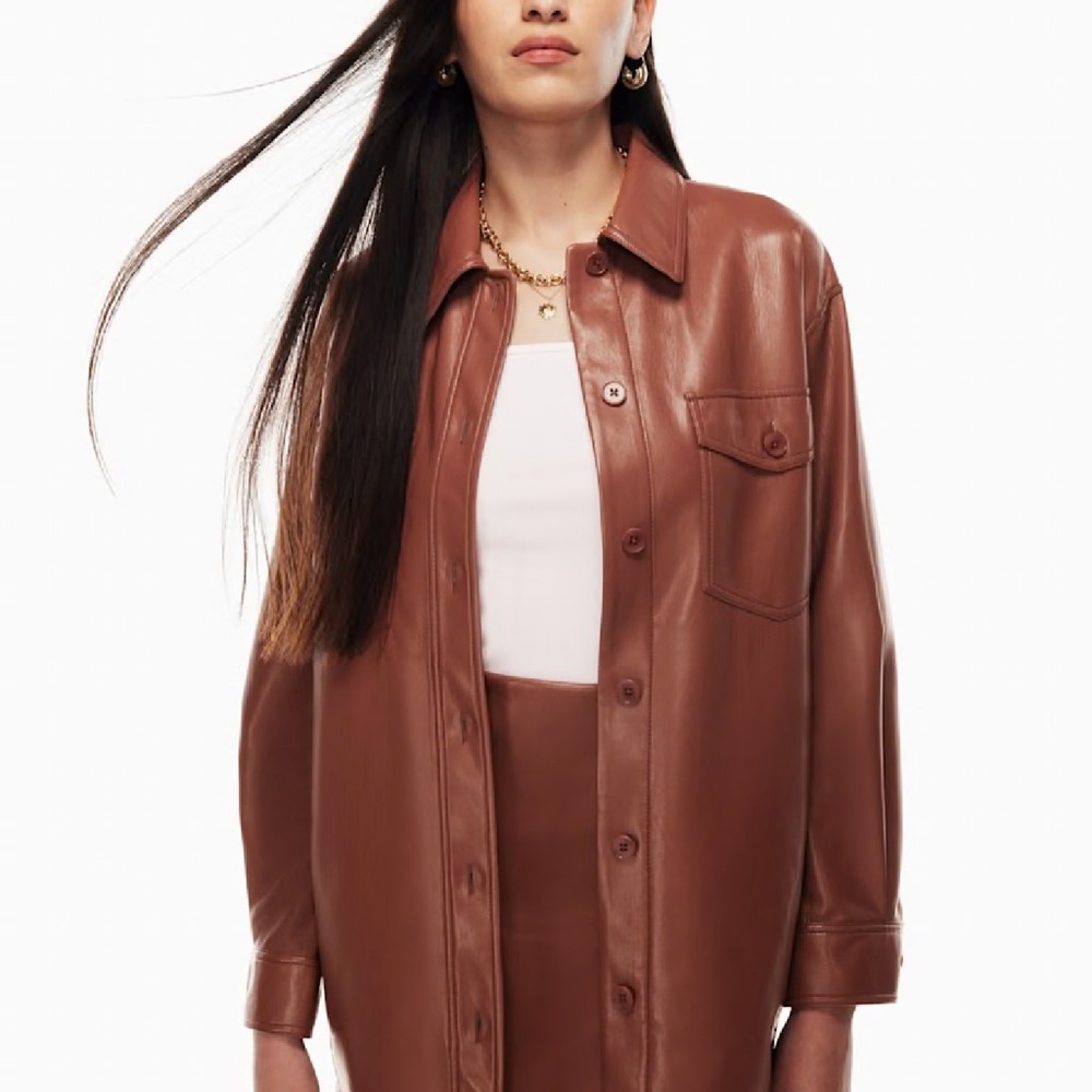 Aritzia Wilfred The Ganna Shirt Jacket, Size S, Mocha Sorbet